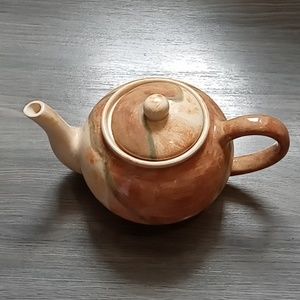 Vintage (1965) Handmade Ceramic Teapot - Glazed. Beautiful Unique Color Tones.